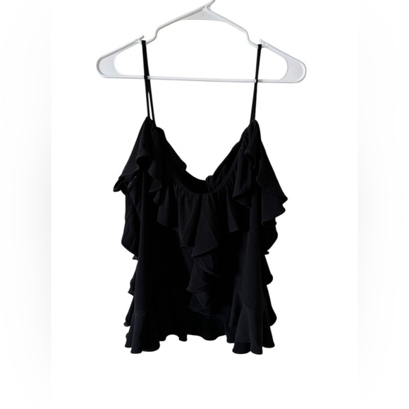 Express Black Cami with Cascading Ruffle Design - Picture 5 of 9